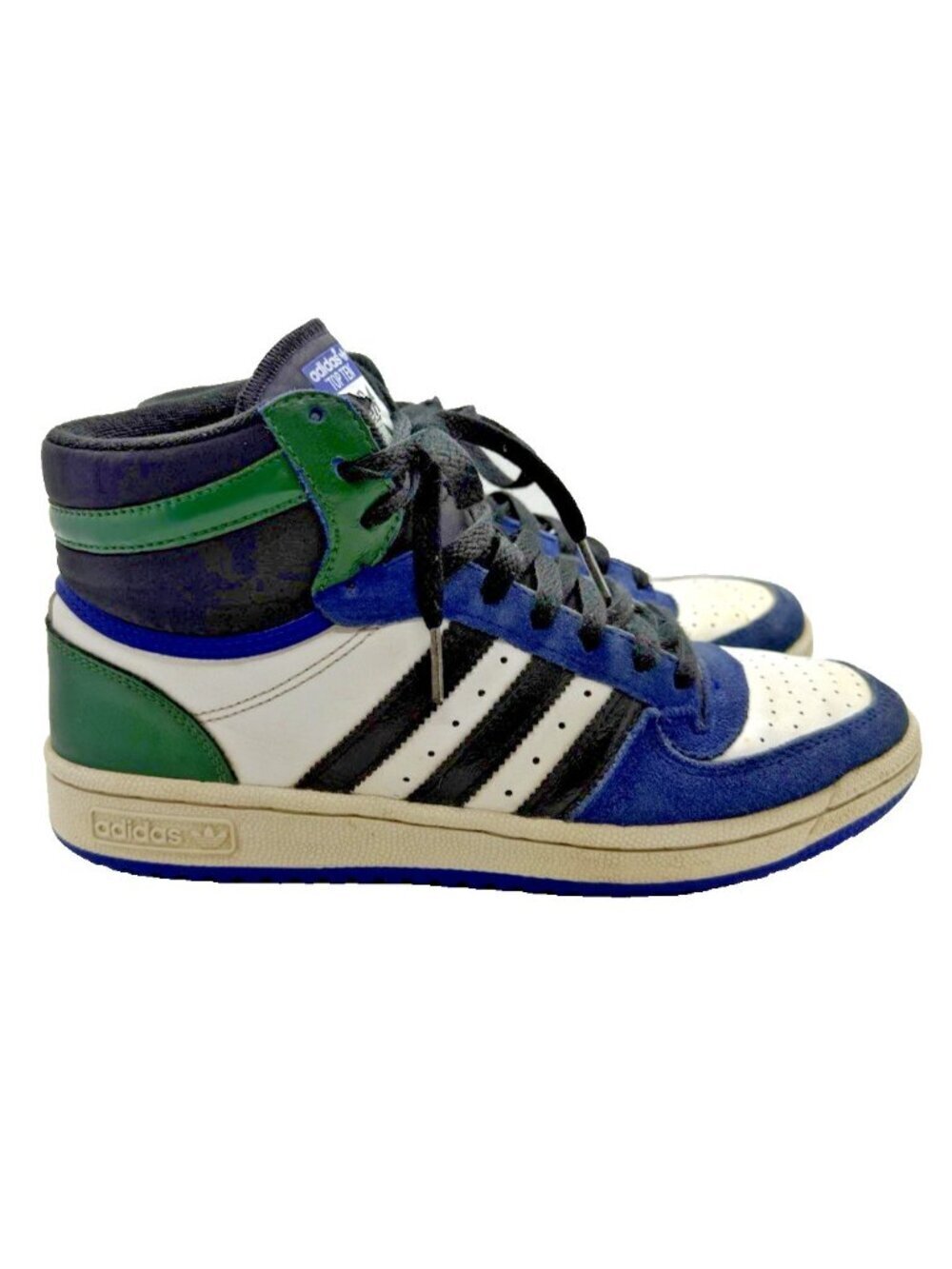 Adidas Top Ten Hi Basketball Shoes Men’s 7.5 Blue Green Black White Retro Style